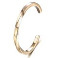 Poliertes 18K vergoldetes Edelstahlarmreif mit verdrehtem Design für Damen - Gold