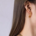Polished gold drop earrings with minimalist teardrop design for women - Gold Color Large Waterdrop Earrings / One Pair