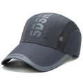 Dark gray breathable mesh sports baseball cap with quick-dry fabric for outdoor running - Dark Gray