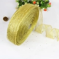 Cinta de malla dorada brillante de 10 metros para decorar árboles de Navidad y manualidades - 2 Metros / Dorado