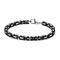 Men's titanium steel Byzantine bracelet in alternating black and silver finish - Black Silver (4mm) / 16cm