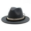 Detail of dark grey fedora hat with sequined band, colorful rope and bohemian fringe - Dark Gray