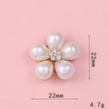 22mm fünfblättrige Perlenblume mit Strassmitte und goldener Metallbasis für DIY - D263 Perlenblume Nr. 5