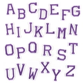 26-piece purple collegiate alphabet iron-on embroidery patches set for clothing - AAC-C-2-6*Purple*Set of 26 Letters