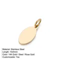 Gepolijste 10x5mm ovale roestvrijstalen hangers voor DIY-sieraden met gravure - Ovale Stijl (YP23727) / Goud