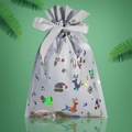 Detail of silver holographic Christmas gift bag with reindeer and snowflake patterns - Holographic White 2 / 16*24cm