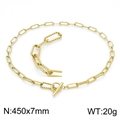 Collana hip hop dorata con maglie miste e chiusura a levetta OT per donne - Collana Oro (45cm)