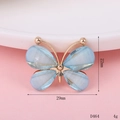 Detail view of small blue butterfly DIY accessory with 29mm x 22mm size specs - D464 Translucent Butterfly (Lake Blue)