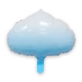 White and blue gradient cloud foil balloon with metallic finish for birthday party decor - Blue Gradient Cloud