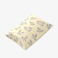 Floral pillow gift box with navy leaves and orange berries on a light yellow background - Light Yellow