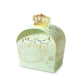 Elegante confezione regalo verde a corona con motivi dorati per profumi e caramelle - 8.5*5*9.5cm / Corona Verde