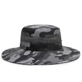 Men's outdoor sun hat featuring grey camouflage pattern and breathable mesh panels - Gray Camouflage