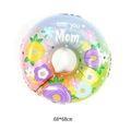 Floral Mother's Day wreath foil balloon with 'love you Mom' print, 68x68cm size detail - Mother's Day Wreath