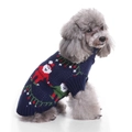 Pull en tricot bleu marine pour animaux avec motifs festifs de Noël pour chiens - S / Bleu Marine Imprimé de Noël