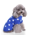 Pull tricoté bleu roi à pois blancs pour chiens et chats, idéal pour l'hiver - S / Bleu Roi à Pois