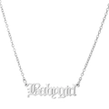 Collana con ciondolo Babygirl in stile gotico retrò in finitura argento lucido - Color Acciaio