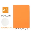 A6 orange blank notebook 140x100mm with 30 sheets 60 pages for student and office use - A6 Blank Notebook / Orange