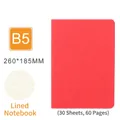 B5 size red matte softcover notebook with lined pages 30 sheets for office use - B5 Lined Notebook / Red