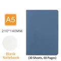 Blue A5 blank notebook with 30 sheets and 60 pages in matte finish 210x140mm size - A5 Blank Notebook / Sapphire Blue