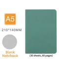 A5 green cover notebook with matte finish and 60 pages of blank inner paper - A5 Blank Notebook / Green