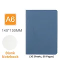 Blue A6 notebook with 30 sheets of blank pages and thread stitching for students - A6 Blank Notebook / Royal Blue