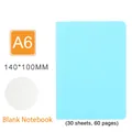 Minimalist light blue A6 notebook with blank pages and durable thread binding - A6 Blank Notebook / Sky Blue