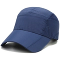 Navy blue quick-dry baseball cap with breathable laser-cut holes and lightweight fabric - Adjustable / Navy Blue