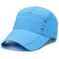 Light blue breathable quick-dry baseball cap with mesh panels and sun protection - Adjustable / Sky Blue