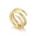 Anillo de espiral dorado minimalista de varias capas con un acabado metálico pulido - US 7 / Estilo Espiral de Varias Capas (KR102409-LK)
