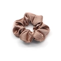 Elegante elastico per capelli in raso champagne con finitura lucida e pieghe - Marrone
