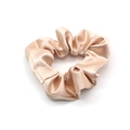 Elastico per capelli classico in raso di seta color oro champagne lucido con pieghe - Champagne