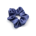 Elastico scrunchie in raso viola scuro con elegante lucentezza e design retrò semplice - Blu