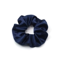 Elastico scrunchie in raso blu navy con trama in seta e lucentezza metallica premium - Blu Notte
