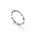 Polished silver beaded ring with adjustable open-end design for women - US 6 / Steel Color (KR100739-KFC)