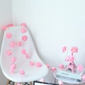 Pink rose flower LED fairy lights for romantic home decor on a white chair and table - 2m 10 LEDs (Battery Operated) / Pink