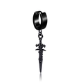 Gothic black sword dangle earring made of stainless steel for punk streetwear style - Hoop Stud-1 Piece / Black