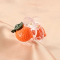 Cute acetate fruit hair claw clip featuring an orange strawberry design for girls - Orange Claw Clip