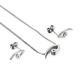 Set di gioielli geometrici astratti in acciaio inossidabile con collana e orecchini argento - Colore Acciaio (KS128907-KFC)