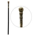 Halloween scepter featuring golden snake head handle and black staff on white background - Magic Scepter