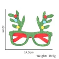 Sparkling green glitter reindeer decorative glasses for Christmas party 14.5cm width - Green Christmas Deer / Quantity