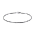 Sleek 20cm silver stainless steel box chain bracelet with high polish finish and lobster clasp - 2mm Width 200mm Length (KB126588-Z)
