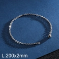 Bracciale minimalista in acciaio inossidabile con maglia a O e chiusura a moschettone, 2mm - 2mm / Argento (KB126612-Z)