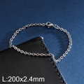 Bracciale a catena a O in acciaio inossidabile argento con chiusura a moschettone - 2.4mm / Argento (KB126613-Z)