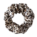 3.5cm handmade leopard print 100% mulberry silk scrunchie with satin finish - Leopard Print
