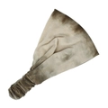 Close-up detail of a tie-dye elastic sports headband showing soft fabric texture - Coffee Beige Tie-Dye