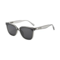 Moderne vierkante oversized zonnebril met grijs montuur en donkergrijze glazen - Doorschijnend grijs frame Grijze lens