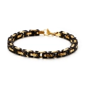 Industrial black and gold square chain bracelet with lobster clasp in titanium steel - Black Gold (5mm) / 16cm