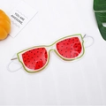 Watermelon cooling gel sleep mask for eye fatigue relief on white textured background - Watermelon / Red