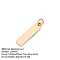 Gepolijste 14K gouden roestvrijstalen rechthoekige hanger, 15x4mm DIY sieraad bedel - Rechthoekige Stijl (YP23731) / Goud