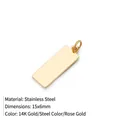 Pendentif rectangulaire en acier inoxydable 15x6mm doré 14K pour gravure personnalisée - Style Rectangle (YP23732)